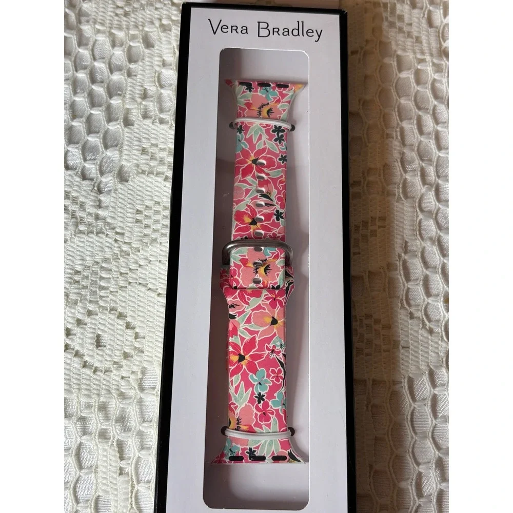 Vera Bradley Apple Watch Band 38mm 40mm Rain Forest Lily Coral Floral S/M New
